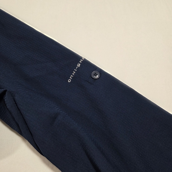 Columbia Shirt Navy Mesh-Lined Omni-Shade Shirt Jacket Button Down Woman's XL - Picture 4 of 11